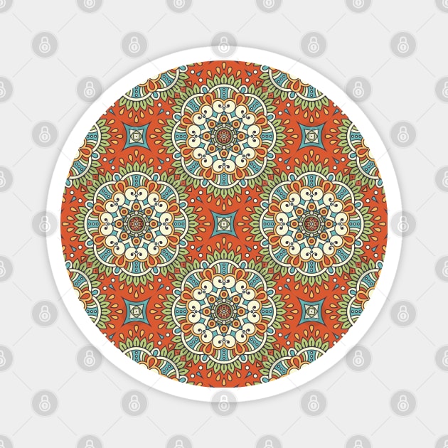 Ornamental floral mandala pattern #1 Magnet by GreekTavern